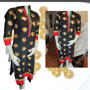 Asian Handmade Embroidered  Dress‎ S